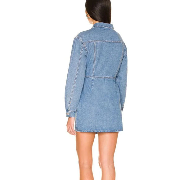 Superdown Mika Denim Button Front Cut Out Mini Dress NWT Size Small - Picture 3 of 8